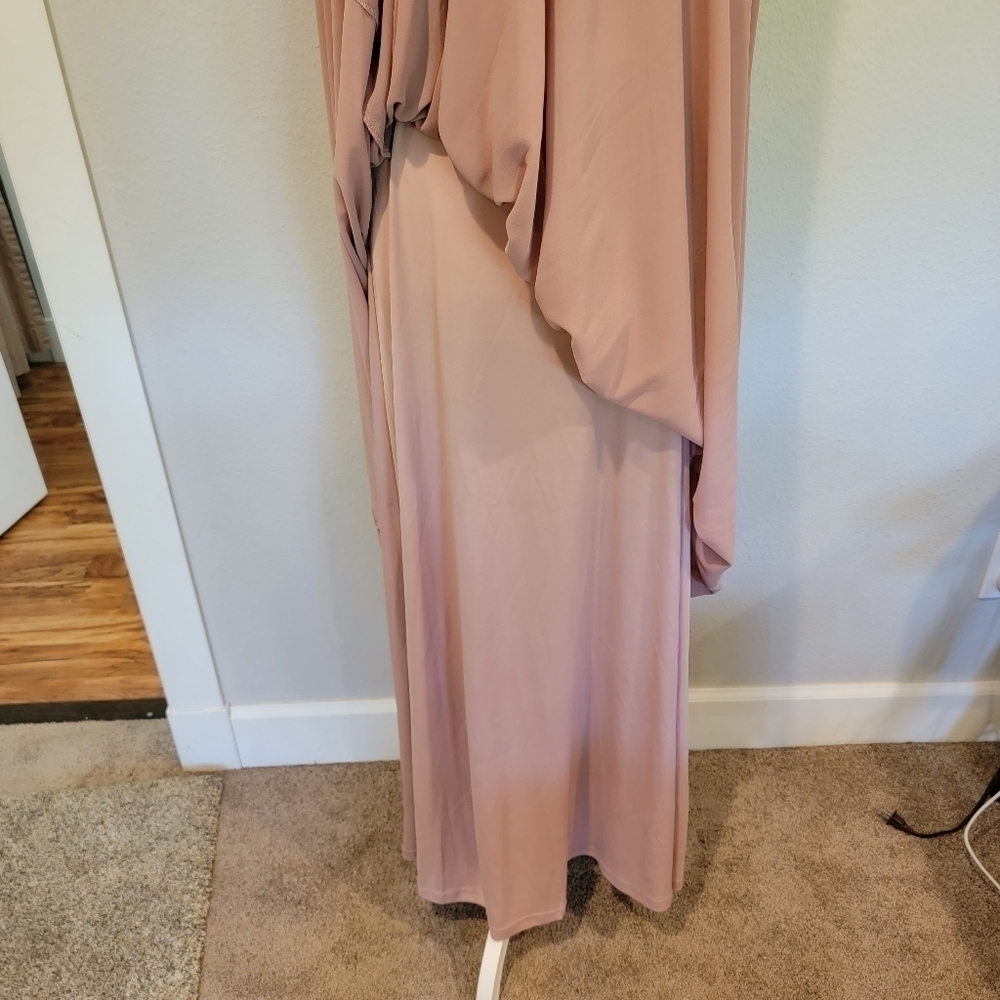 Musol Pink Lace Chiffon Fit And Flare Floor Length Gown Size S - Picture 11 of 16